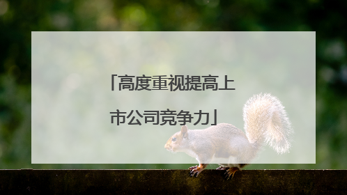 高度重视提高上市公司竞争力