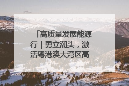 高质量发展能源行｜勇立潮头，激活粤港澳大湾区高质量发展动力源