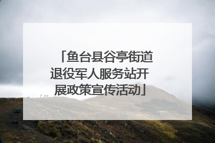 鱼台县谷亭街道退役军人服务站开展政策宣传活动