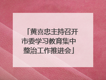黄喜忠主持召开市委学习教育集中整治工作推进会