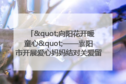 "向阳花开暖童心"——襄阳市开展爱心妈妈结对关爱留守困境儿童庆"六一"活动