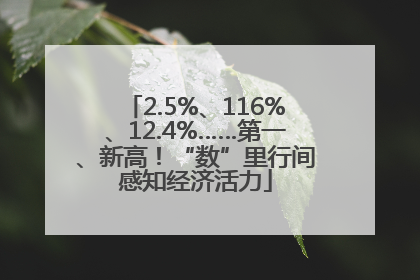 2.5%、116%、12.4%……第一、新高！“数”里行间感知经济活力