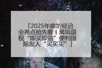 2025年廊坊经洽会亮点抢先看丨离境退税“即买即退”便利国际友人“买买买”