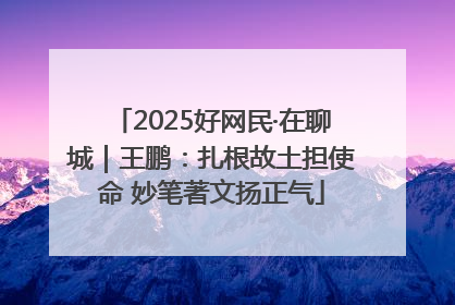 2025好网民·在聊城｜王鹏：扎根故土担使命 妙笔著文扬正气