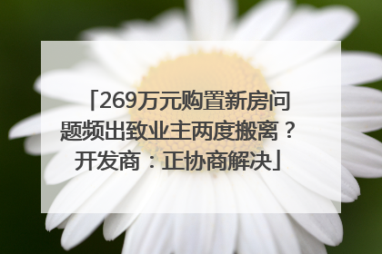 269万元购置新房问题频出致业主两度搬离？开发商：正协商解决