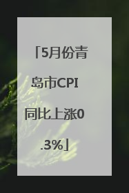 5月份青岛市CPI同比上涨0.3%
