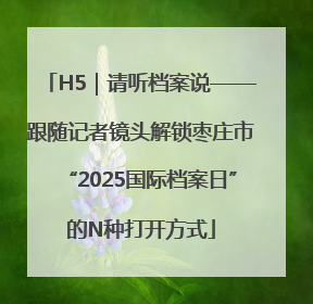 H5｜请听档案说——跟随记者镜头解锁枣庄市“2025国际档案日”的N种打开方式